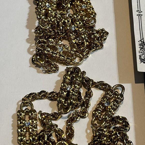 2 Camrose & Kross JBK Gold Tone Double Strand Paperclip Necklace Jackie Kennedy - Picture 2 of 3